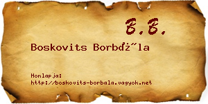 Boskovits Borbála névjegykártya